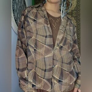 Vintage/trippy Brown button down